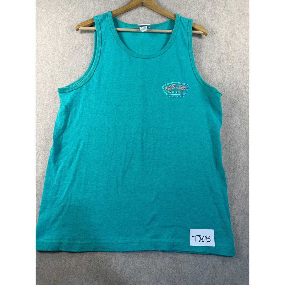 Ron Jon Surf Shop Myrtle Beach Teal Heather Graphic Tank Top Mens Small
